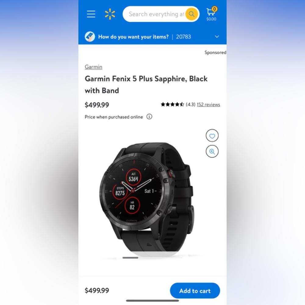 Garmin Fenix ​​​​5 Plus Sapphire, Black
  with band, new in box, I accept offers